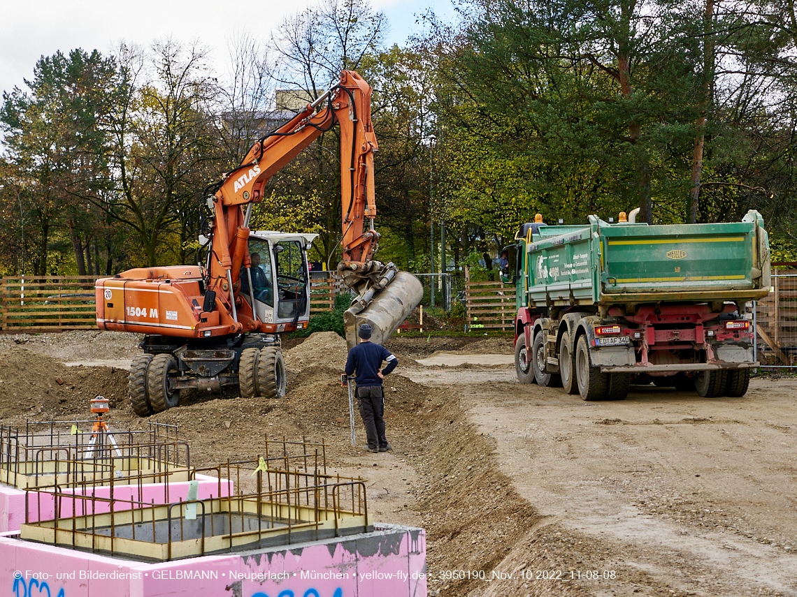 10.11.2022 - Baustelle an der Quiddestraße Haus für Kinder in Neuperlach